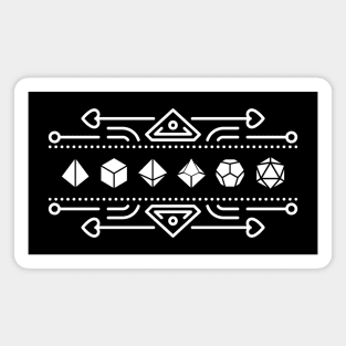 Polyhedral Dice Set Deco Hearts Tabletop RPG Magnet